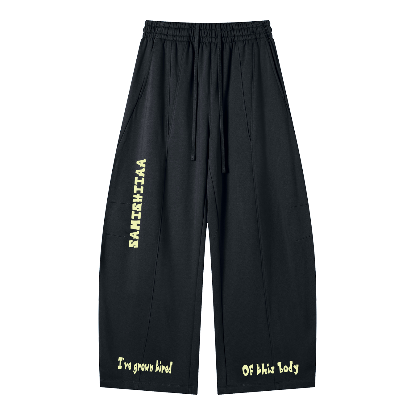 Samishiiaa Heavyweight Wide Leg Panel Sweatpants