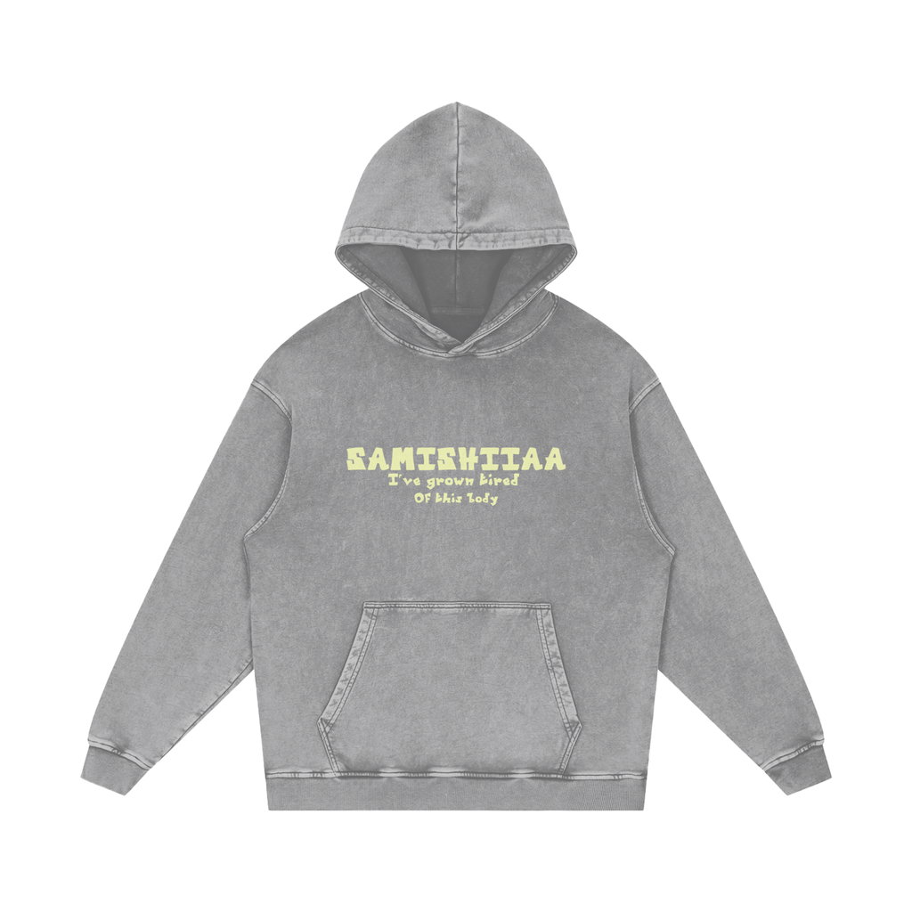 Samishiiaa Snow Washed Loose Cotton Hoodie