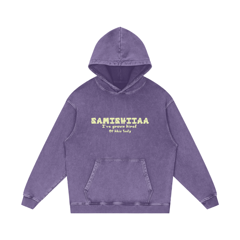Samishiiaa Snow Washed Loose Cotton Hoodie