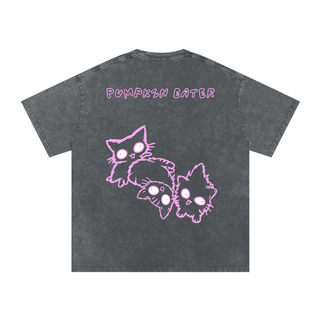 “PUMPKIN EATER” PINK DERPY COVER ART OVERSIZED COTTON T-SHIRT
