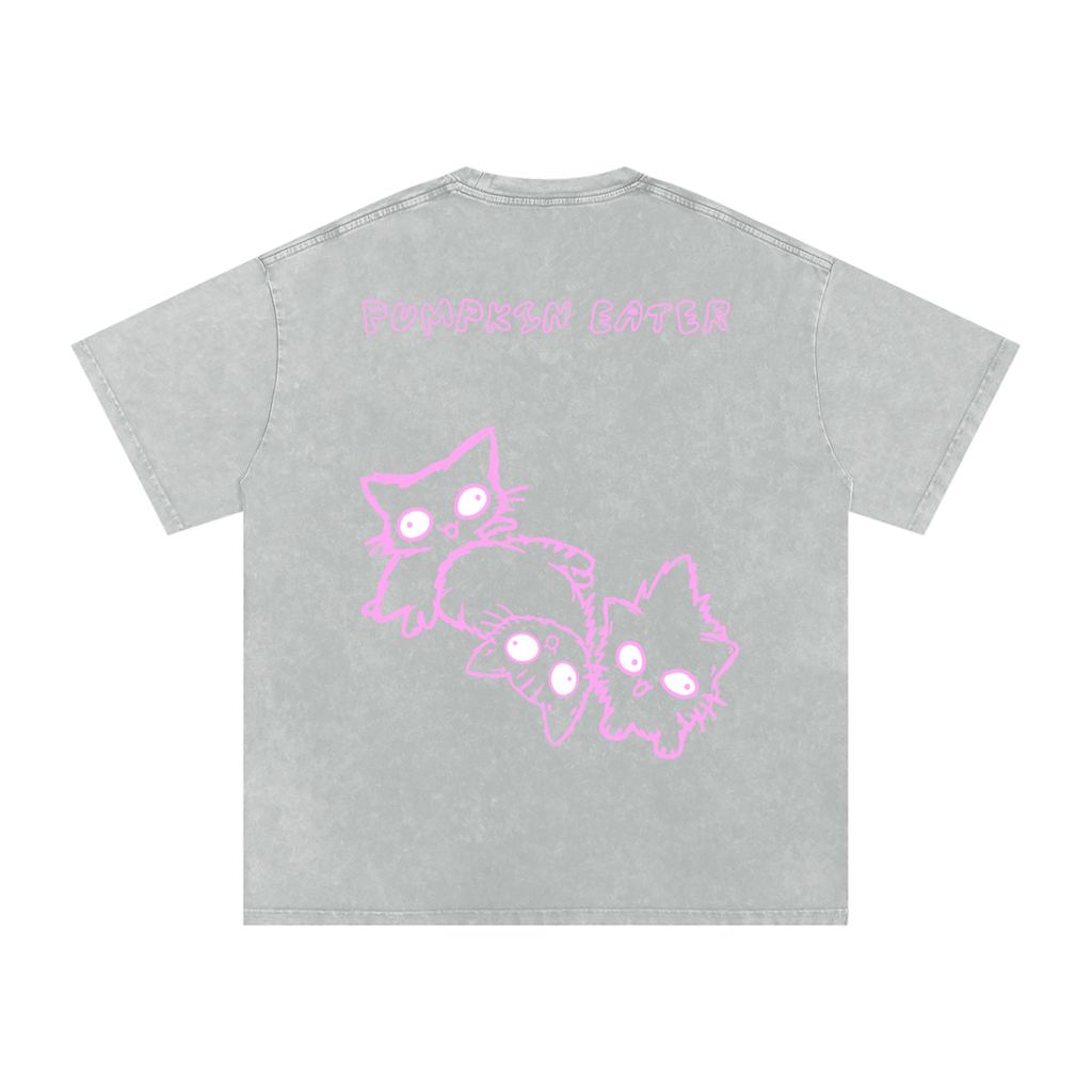 “PUMPKIN EATER” PINK DERPY COVER ART OVERSIZED COTTON T-SHIRT