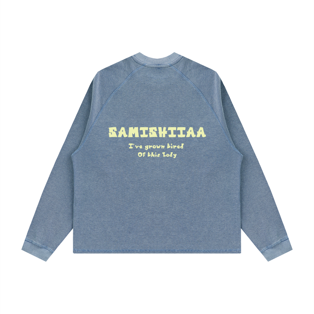 Samishiiaa Unisex Vintage Wash Boxy  waffle  T-Shirt