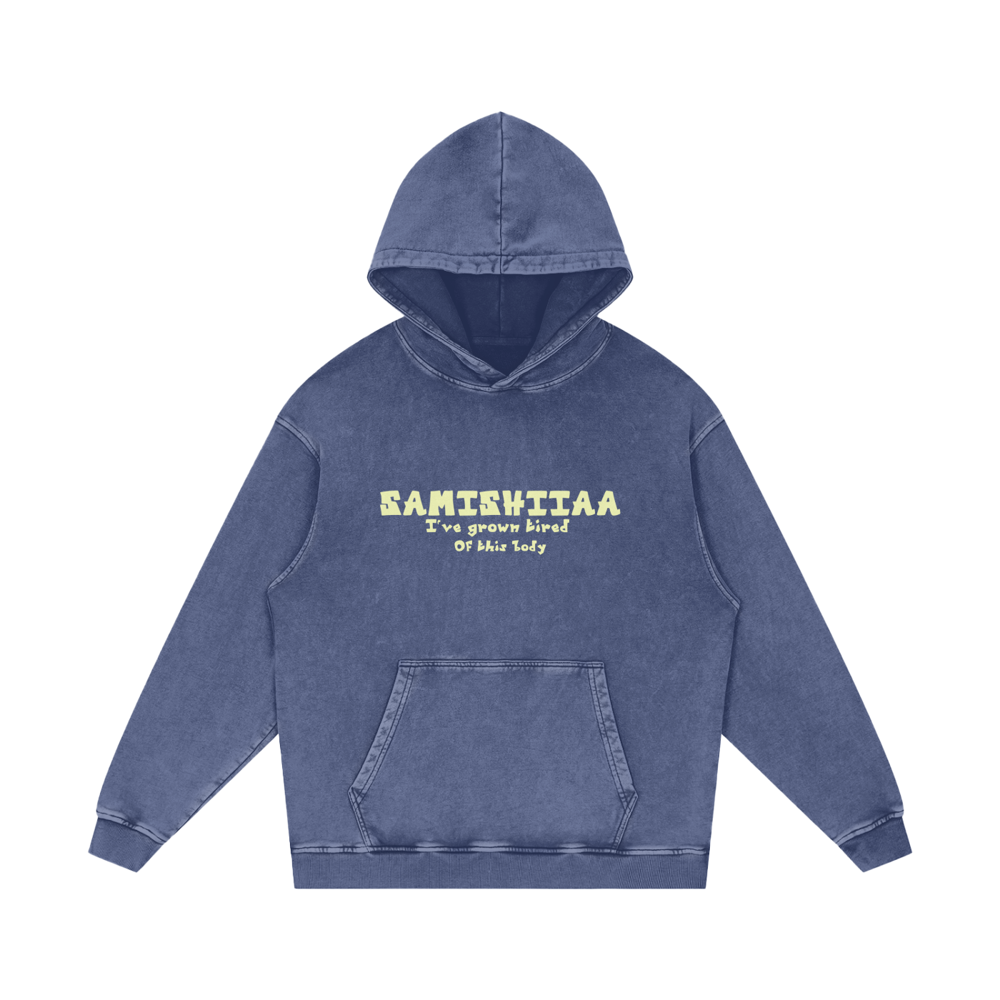 Samishiiaa Snow Washed Loose Cotton Hoodie