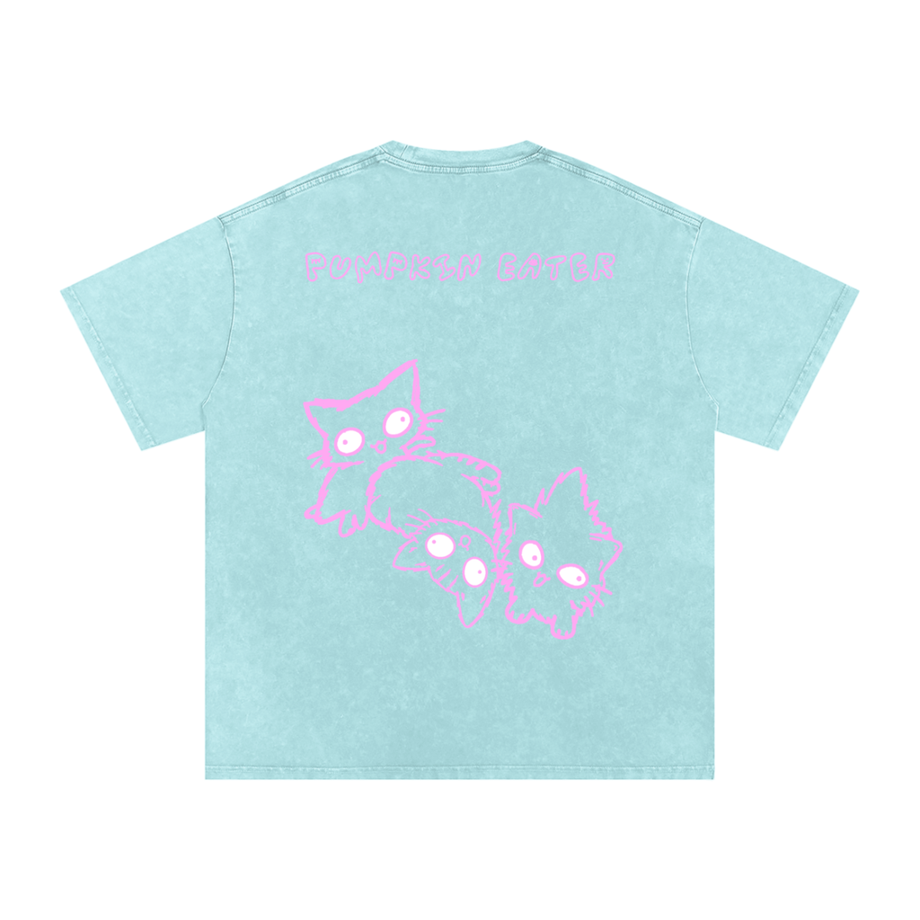 “PUMPKIN EATER” PINK DERPY COVER ART OVERSIZED COTTON T-SHIRT