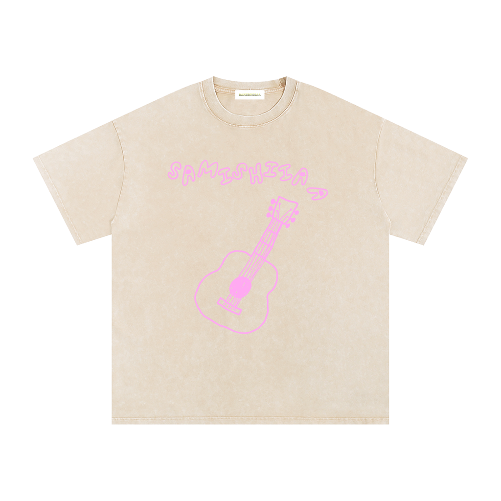 “PUMPKIN EATER” PINK DERPY COVER ART OVERSIZED COTTON T-SHIRT
