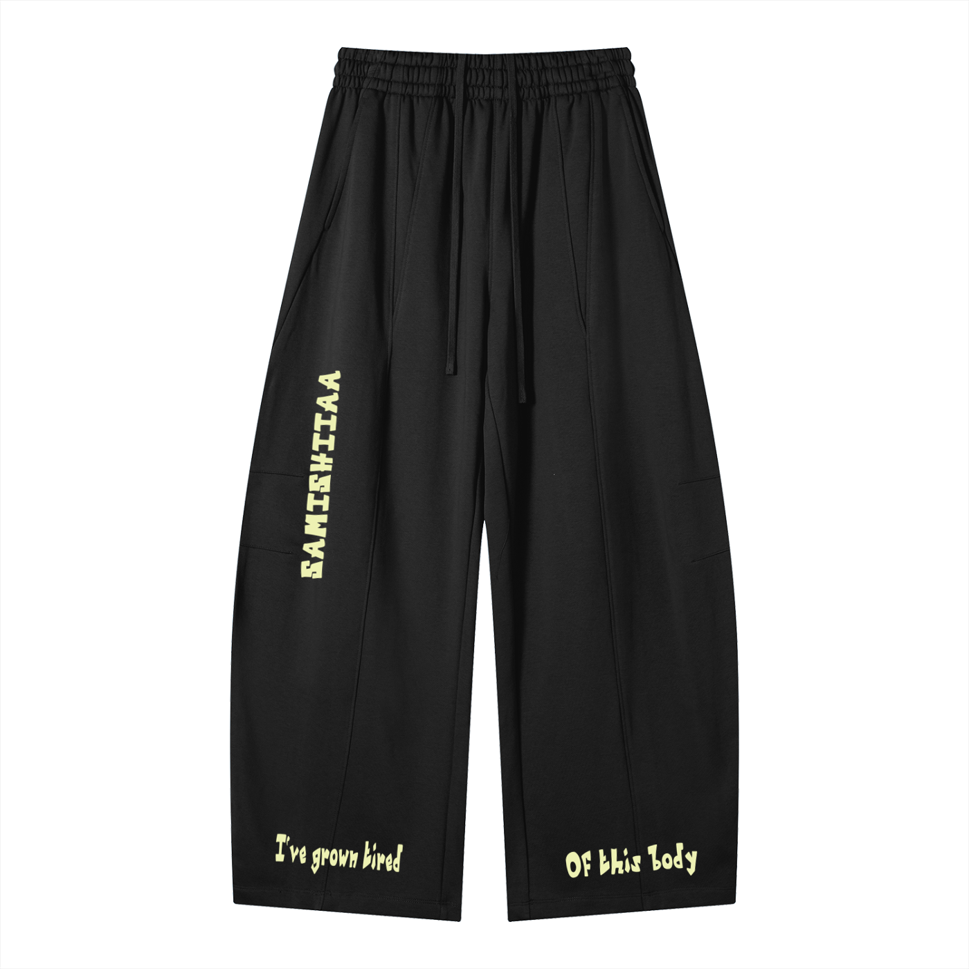 Samishiiaa Heavyweight Wide Leg Panel Sweatpants