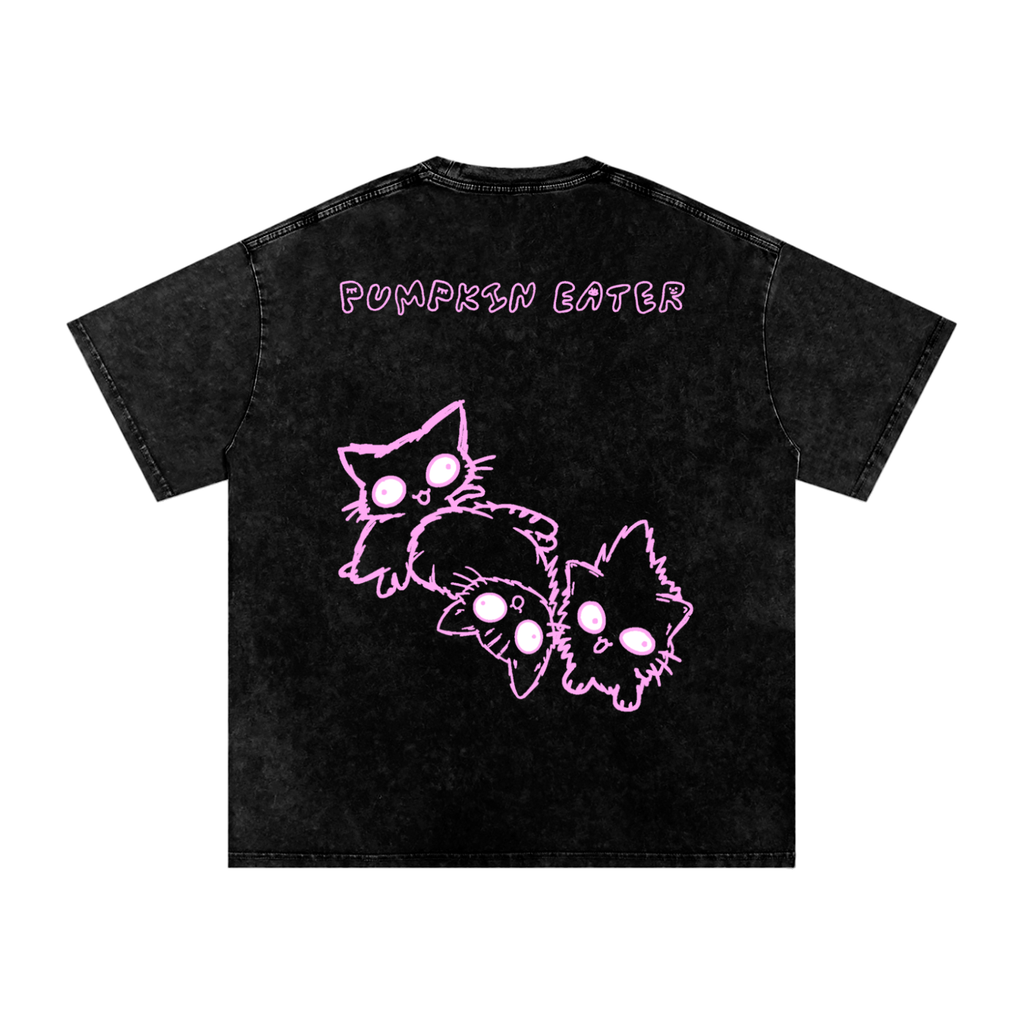 “PUMPKIN EATER” PINK DERPY COVER ART OVERSIZED COTTON T-SHIRT