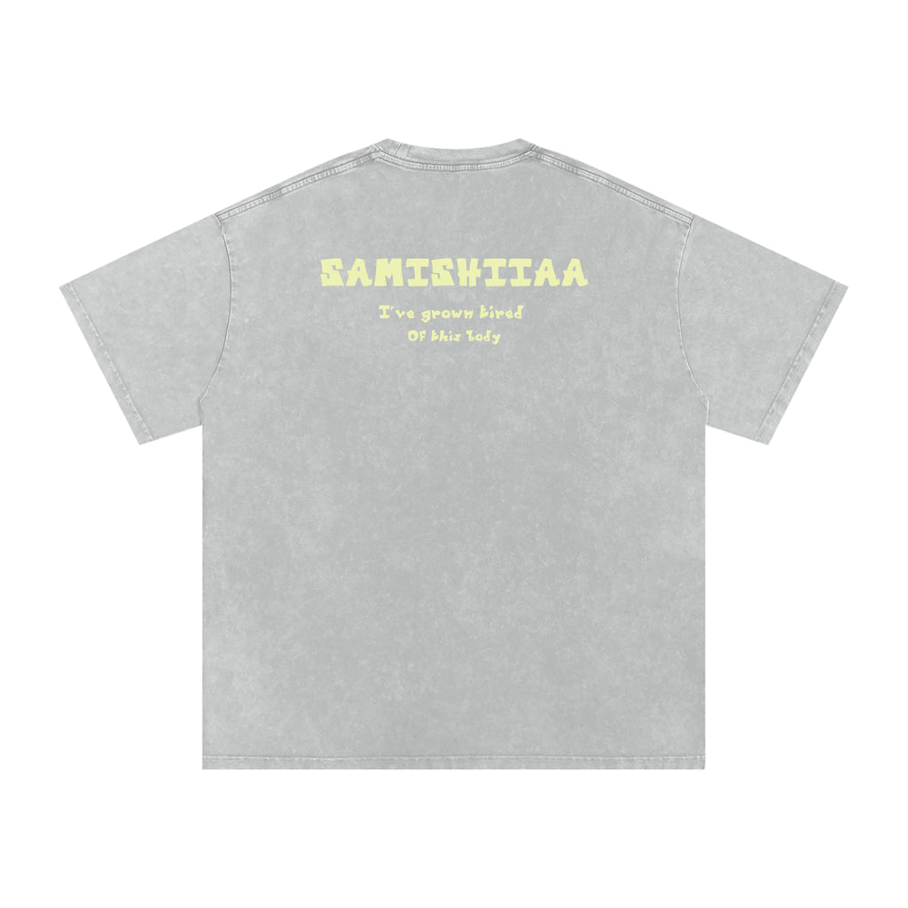 Samishiiaa oversized washed cotton shirt