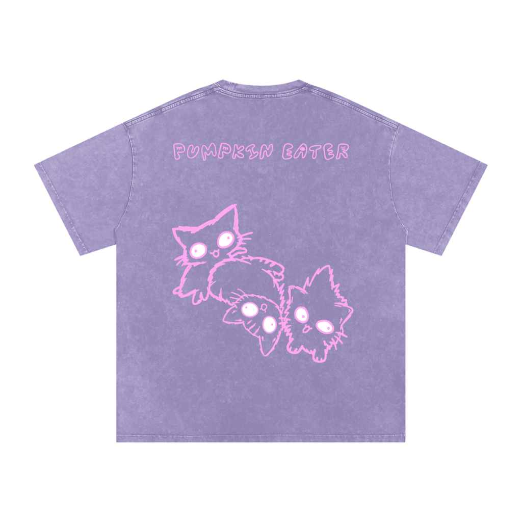 “PUMPKIN EATER” PINK DERPY COVER ART OVERSIZED COTTON T-SHIRT