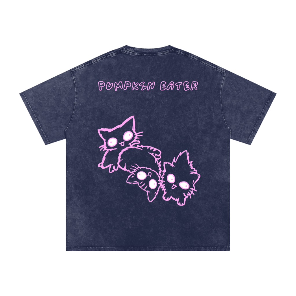 “PUMPKIN EATER” PINK DERPY COVER ART OVERSIZED COTTON T-SHIRT