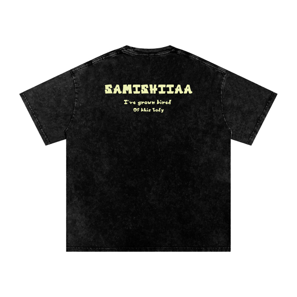 Samishiiaa oversized washed cotton shirt