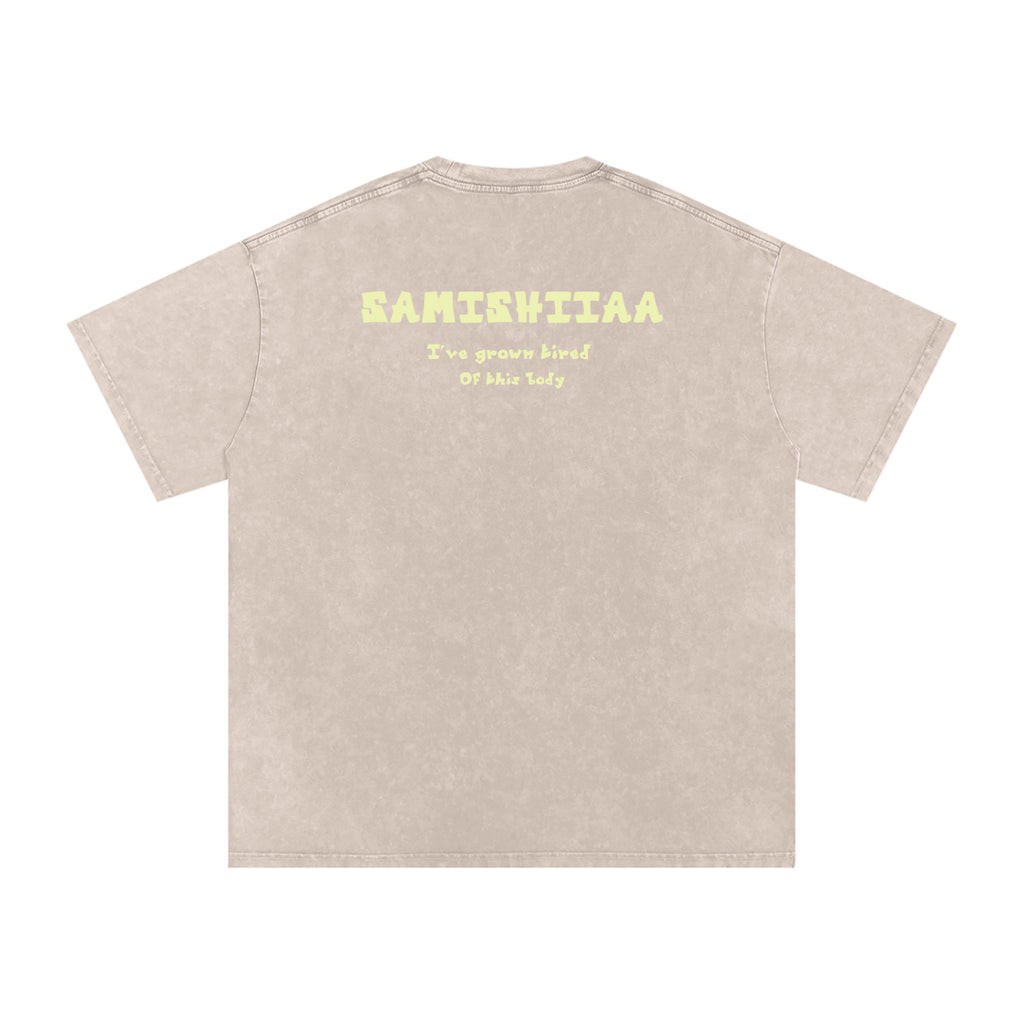 Samishiiaa oversized washed cotton shirt
