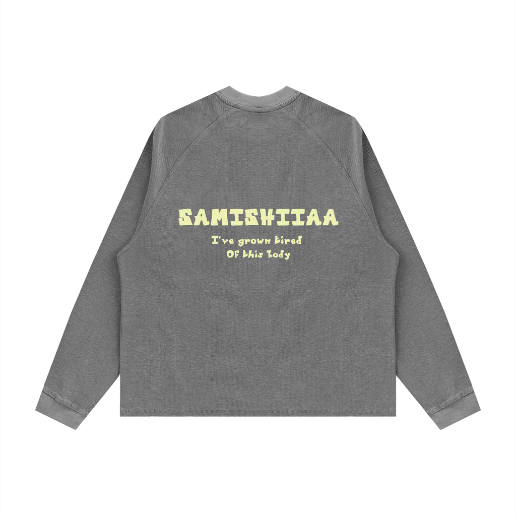 Samishiiaa Unisex Vintage Wash Boxy  waffle  T-Shirt