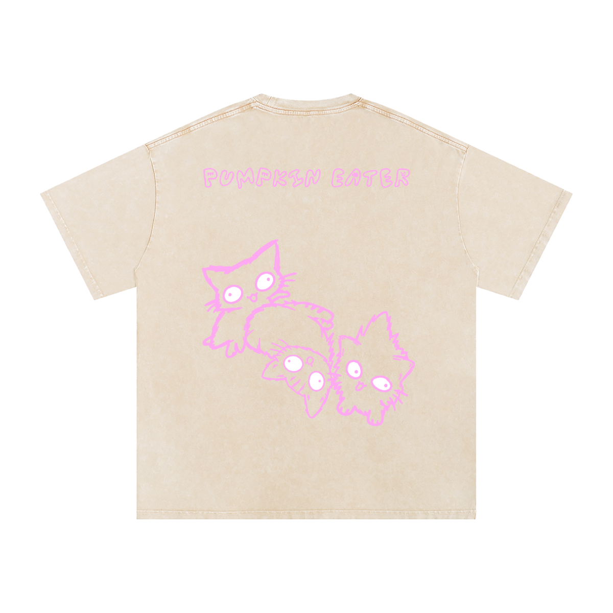 “PUMPKIN EATER” PINK DERPY COVER ART OVERSIZED COTTON T-SHIRT