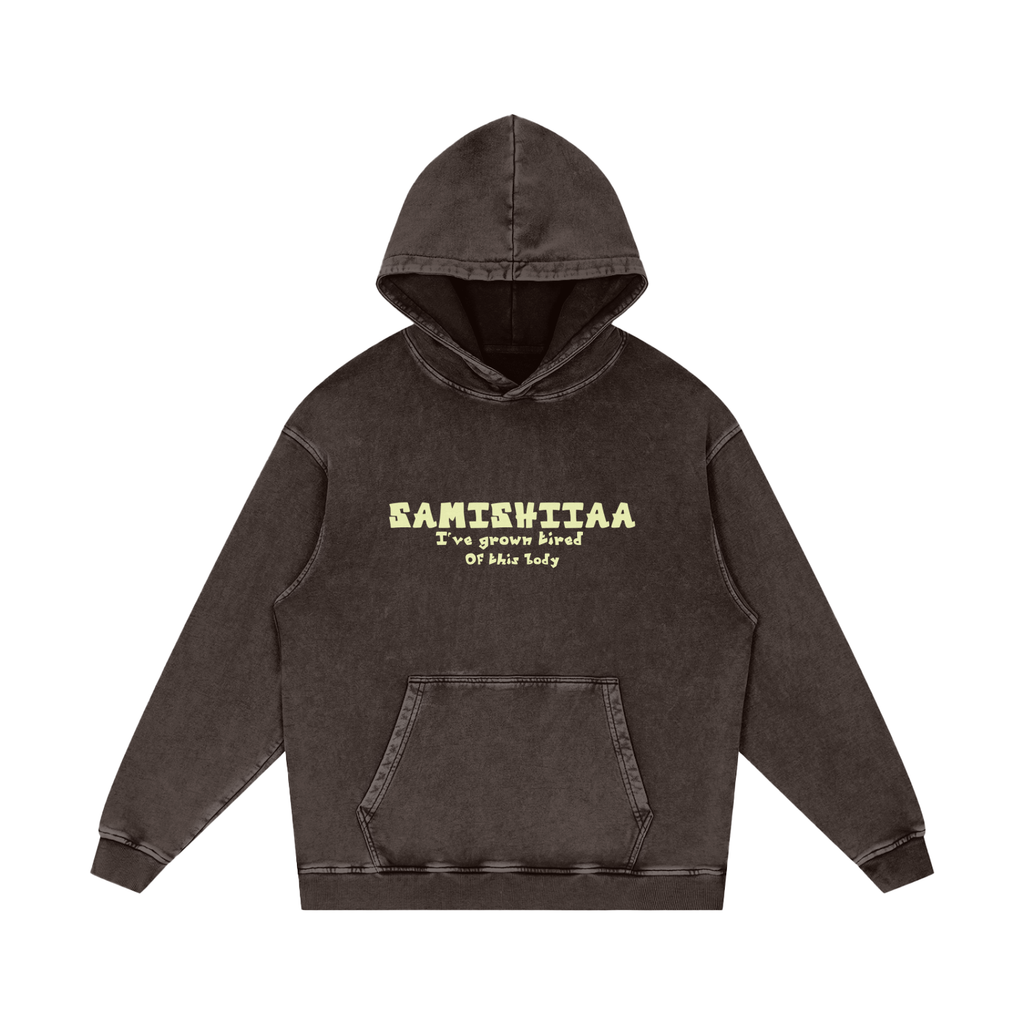 Samishiiaa Snow Washed Loose Cotton Hoodie