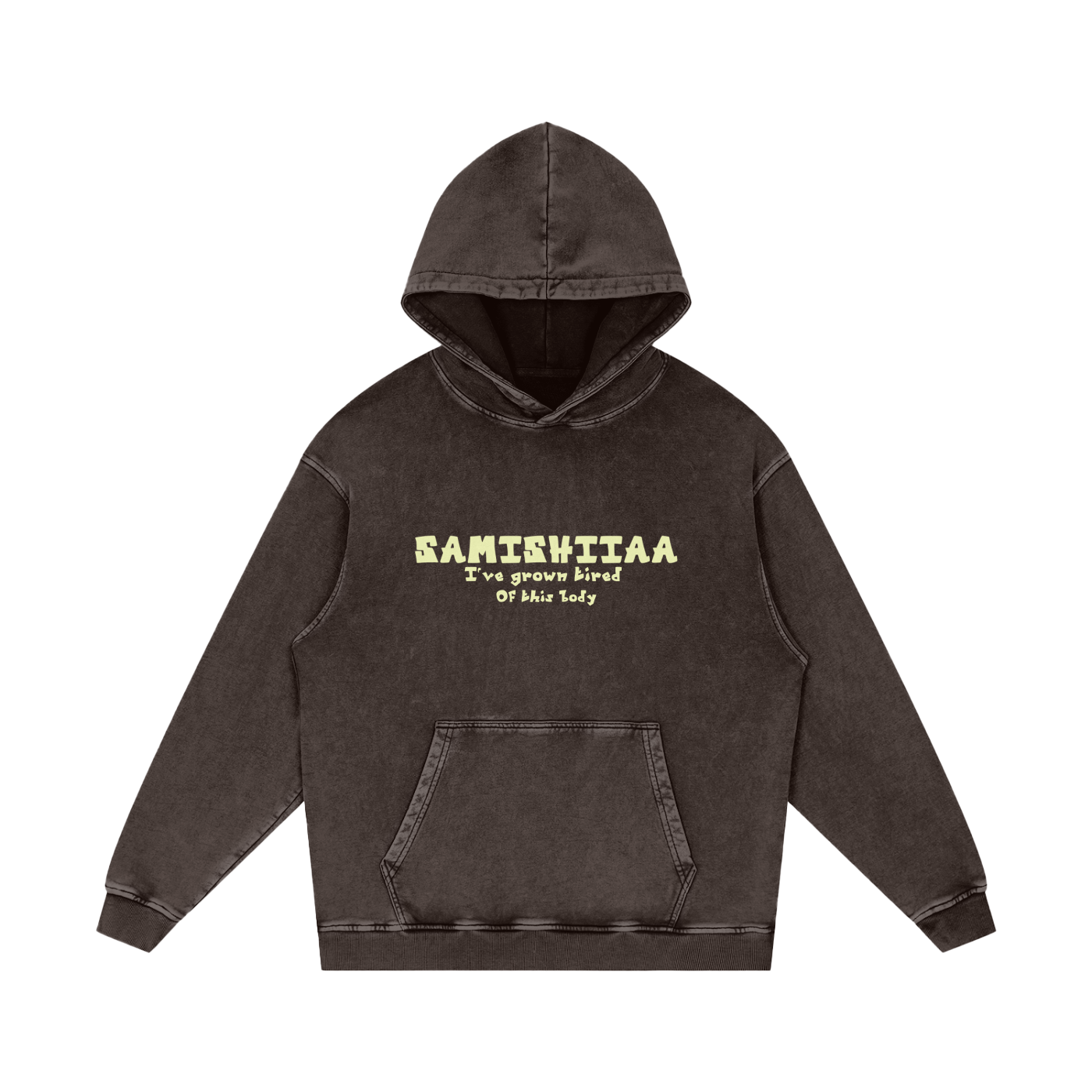 Samishiiaa Snow Washed Loose Cotton Hoodie