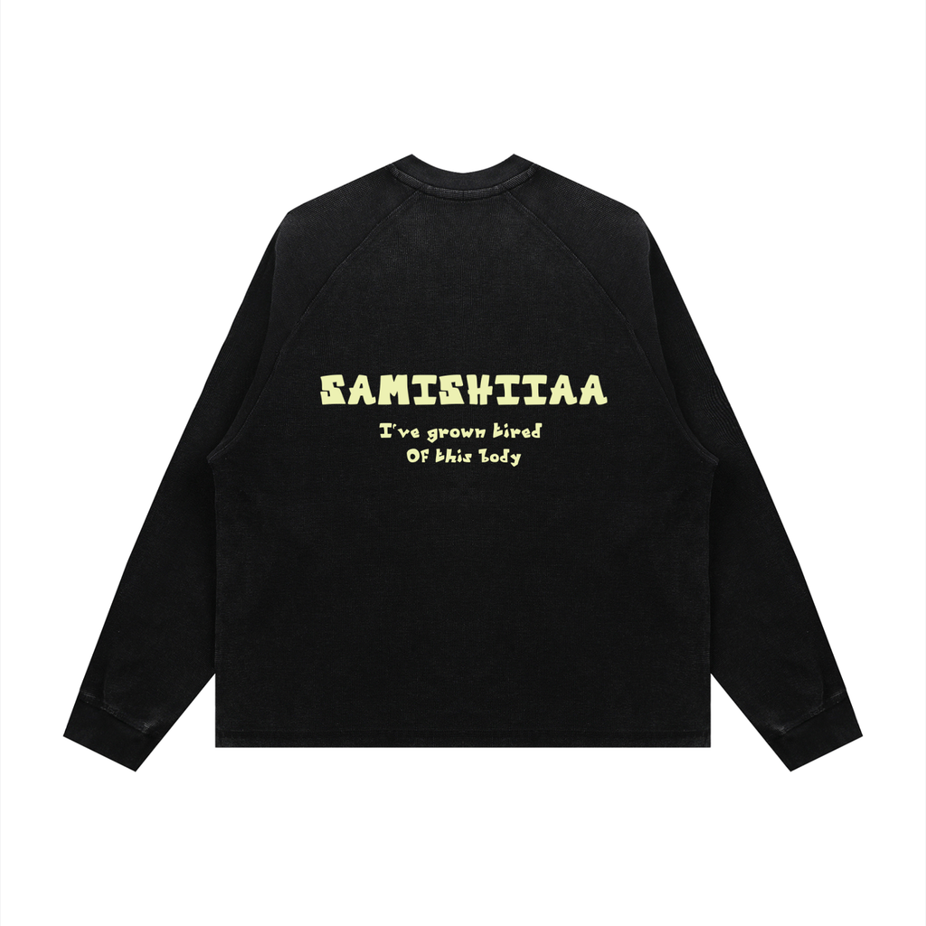 Samishiiaa Unisex Vintage Wash Boxy  waffle  T-Shirt