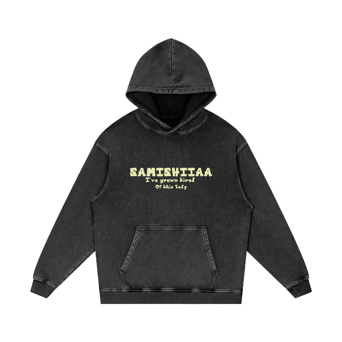 Samishiiaa Snow Washed Loose Cotton Hoodie