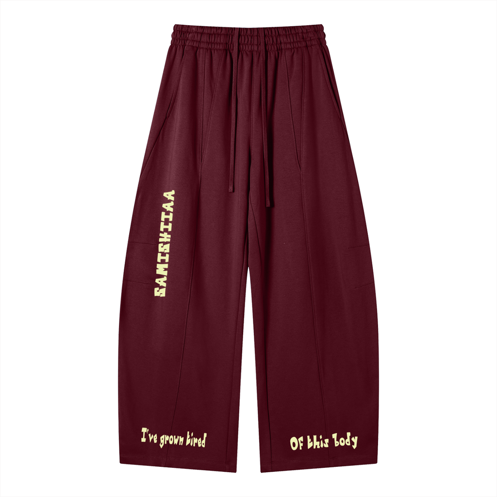 Samishiiaa Heavyweight Wide Leg Panel Sweatpants