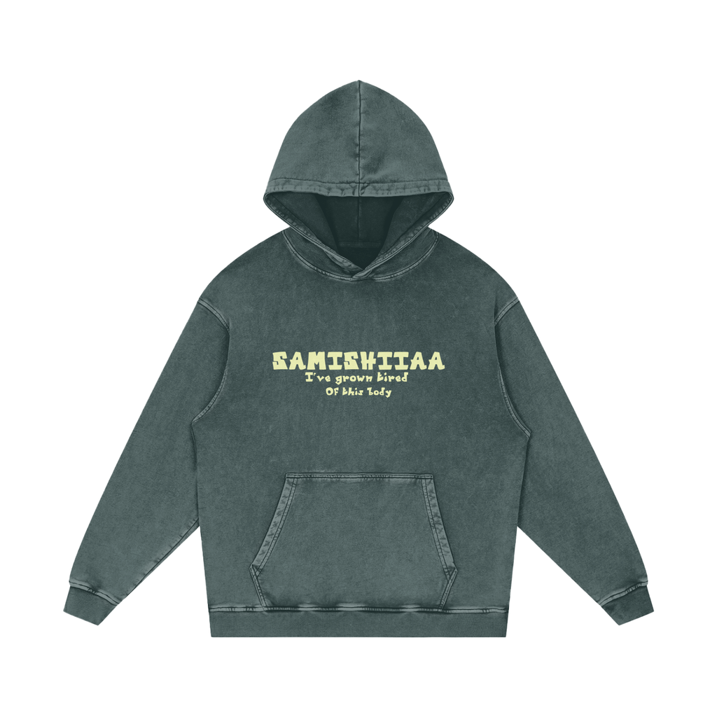 Samishiiaa Snow Washed Loose Cotton Hoodie