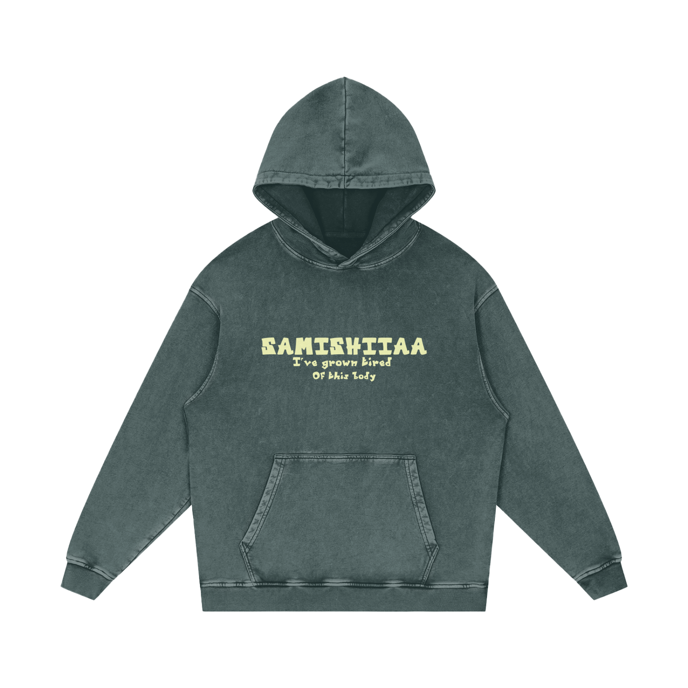 Samishiiaa Snow Washed Loose Cotton Hoodie