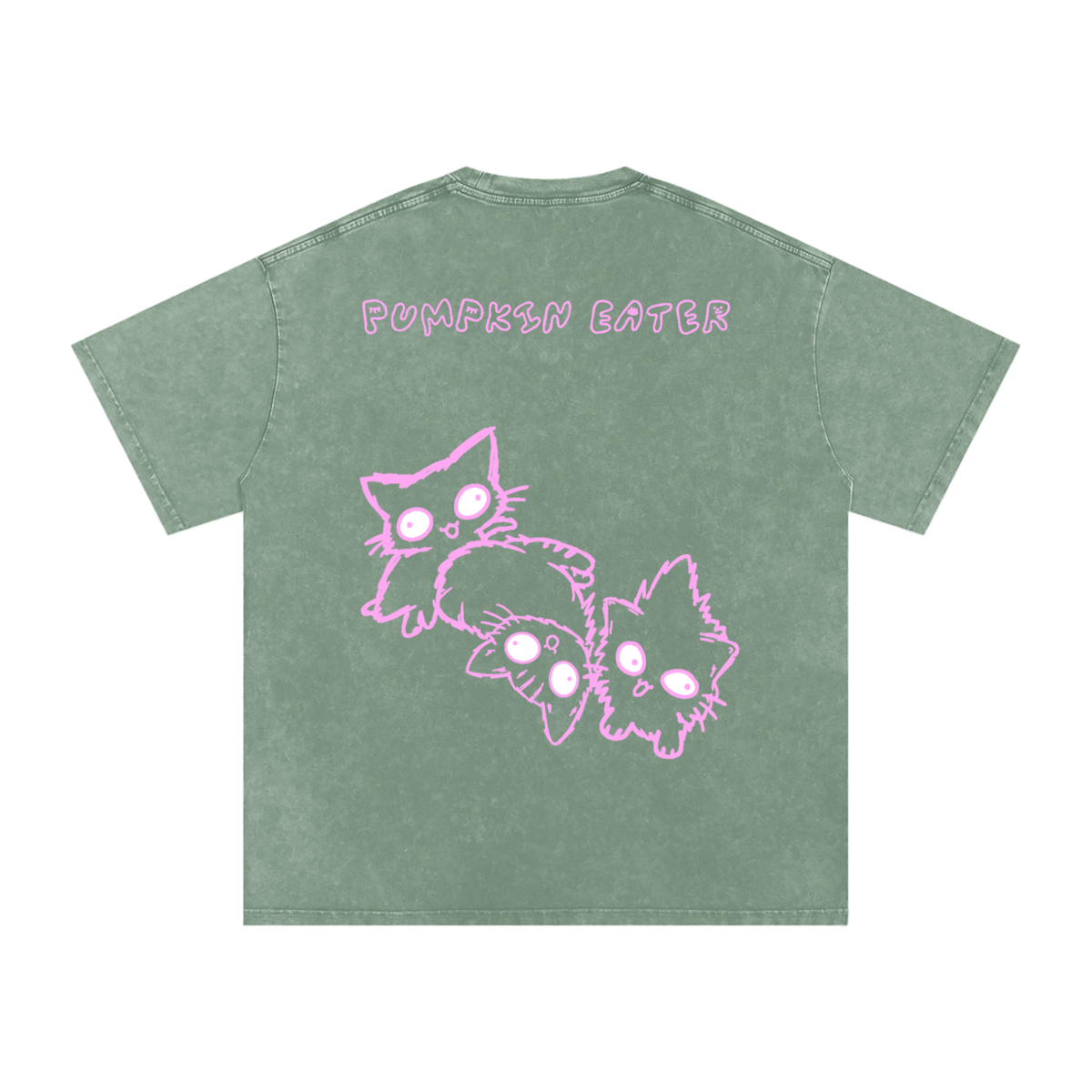 “PUMPKIN EATER” PINK DERPY COVER ART OVERSIZED COTTON T-SHIRT