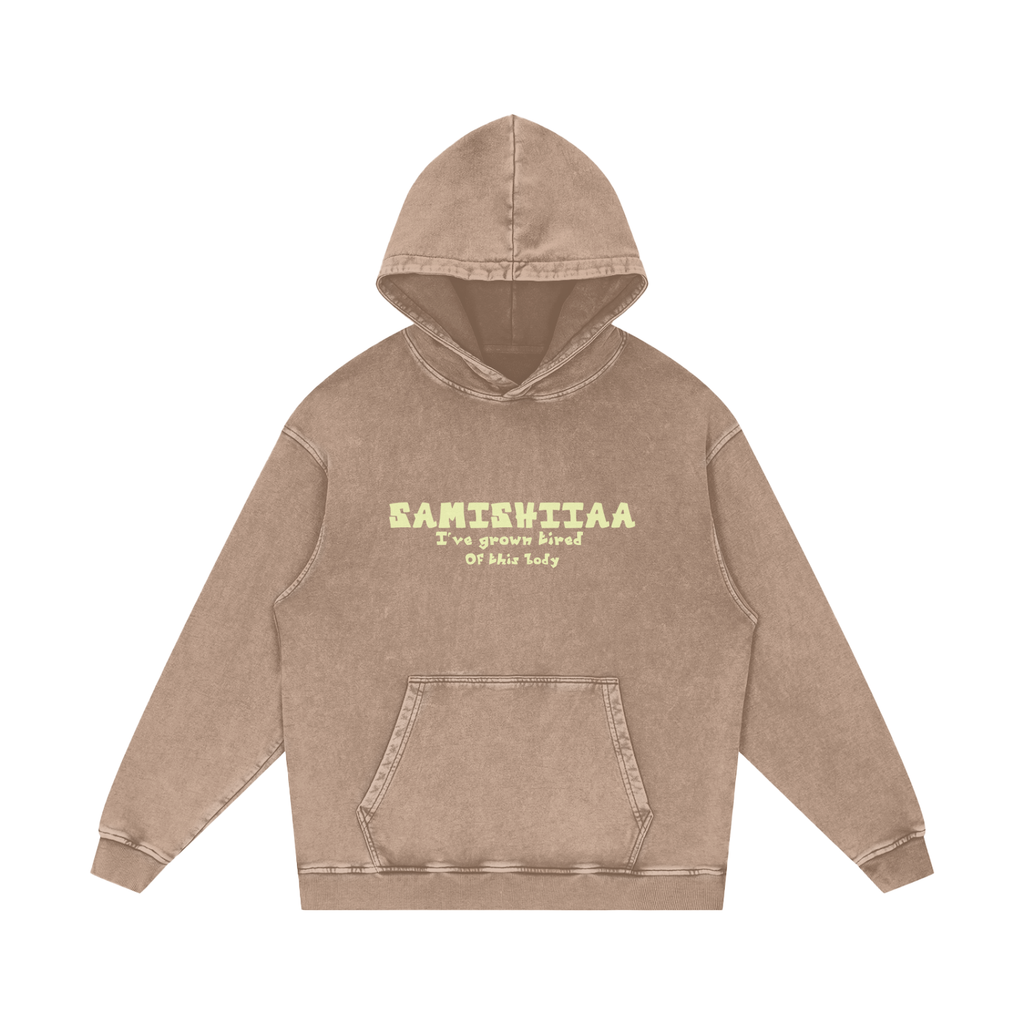 Samishiiaa Snow Washed Loose Cotton Hoodie