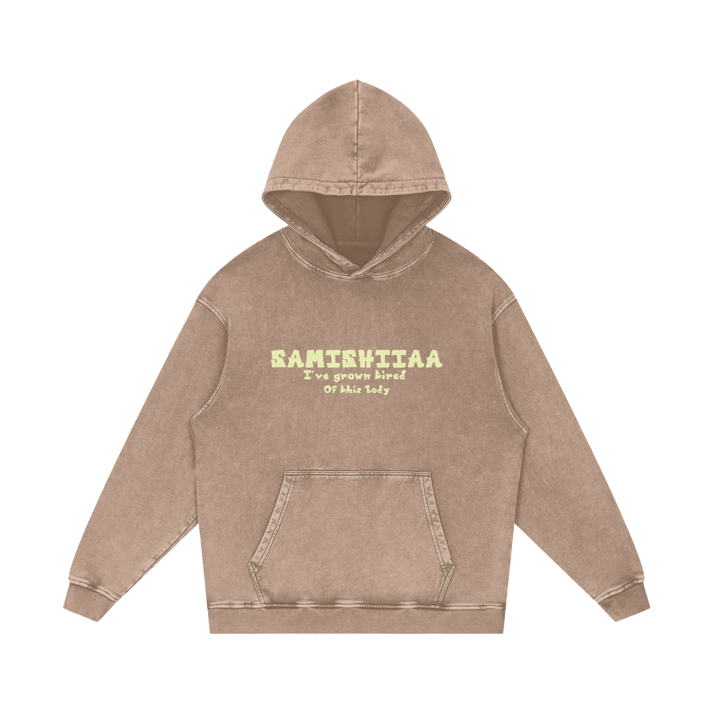 Samishiiaa Snow Washed Loose Cotton Hoodie